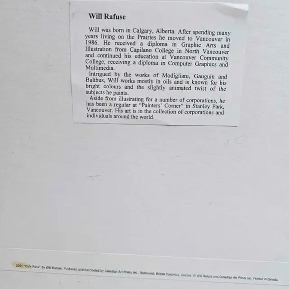 Will Rafuse 'Cafe Rosa' Print - Picture 2 of 5